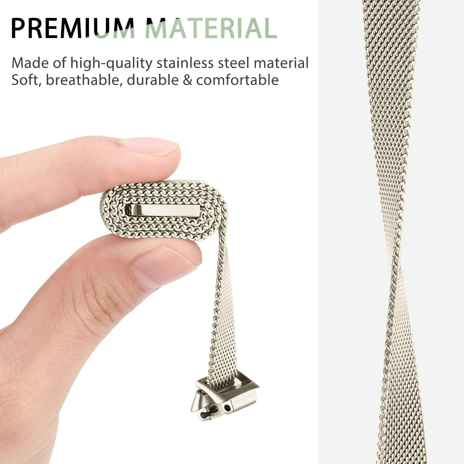 Stainless Steel Strap Compatible with Fitbit Inspire 2 22mm Adjustable