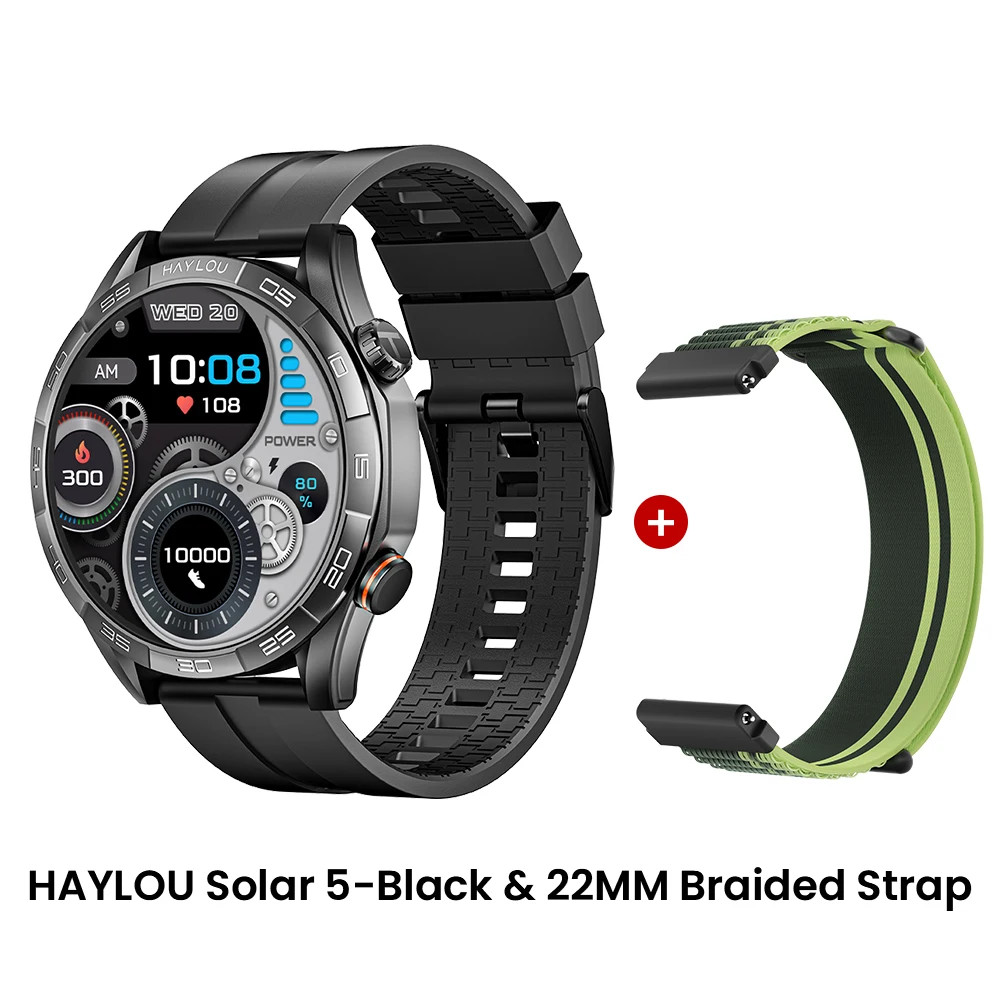 HAYLOU Solar 5 Smartwatch Bluetooth Calling 1.58″ AMOLED 60Hz 40-Day Battery