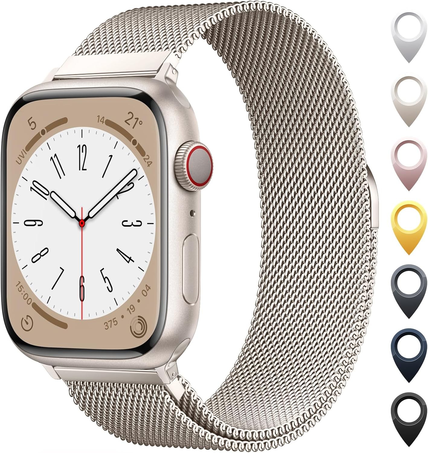 Milanese Loop Strap Compatible with Apple Watch 38mm 40mm 44mm Magnetic Closure