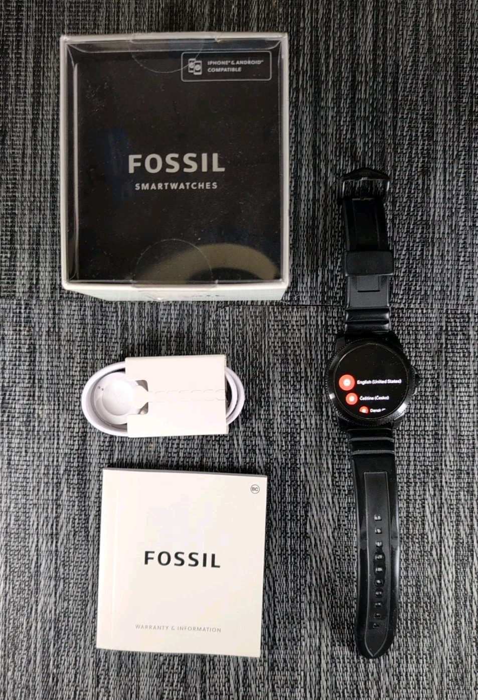 Fossil Gen 5E 44mm Black Case Silicone Band Smartwatch