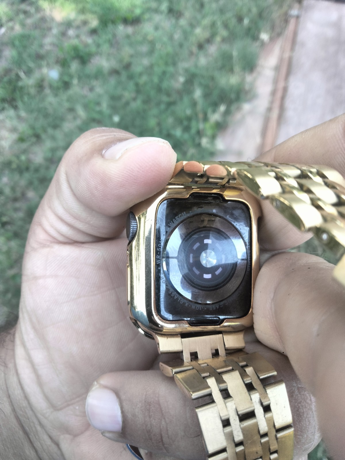 24K Gold Plated 44MM Apple Watch SERIES 4 Gold Links Band CUSTOM Free SB UNIQUE