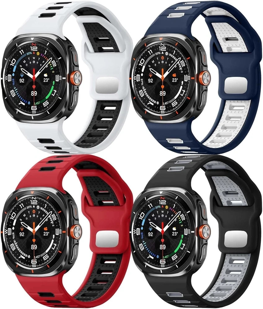 4 Pack Soft Silicone Strap Compatible with Galaxy Watch Ultra 47mm