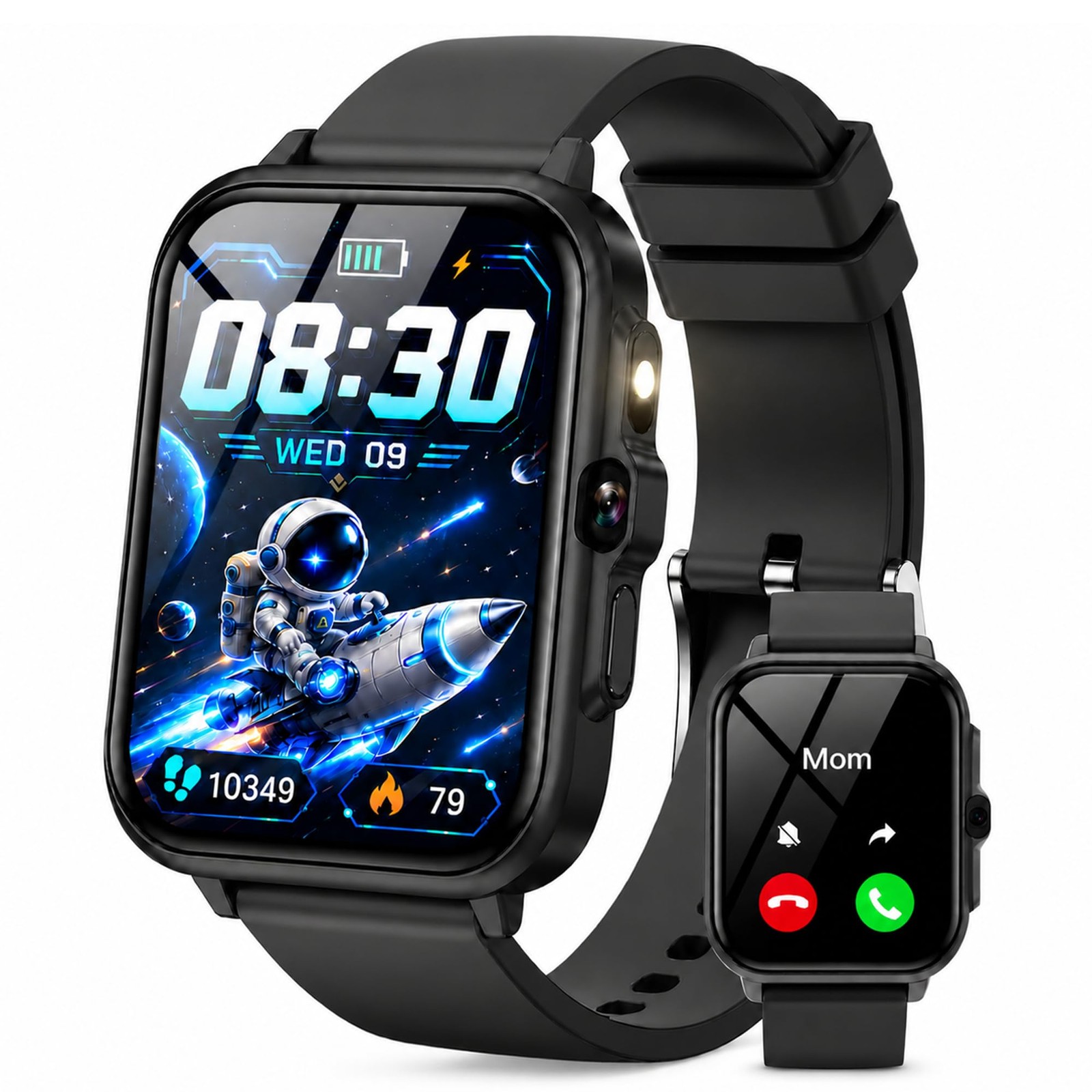 Kids Smart Watch Gifts for Boys Girls, 1.85″ Fitness Tracker Watch with AI