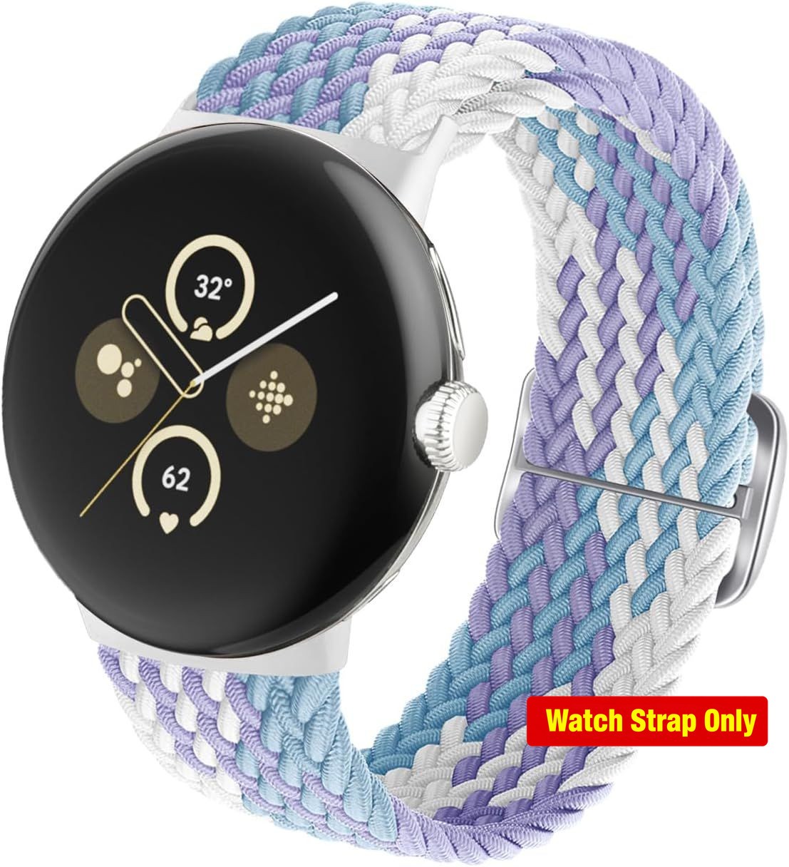 Adjustable Stretchy Nylon Band for Google Pixel Watch 41mm – Compatible & Violet