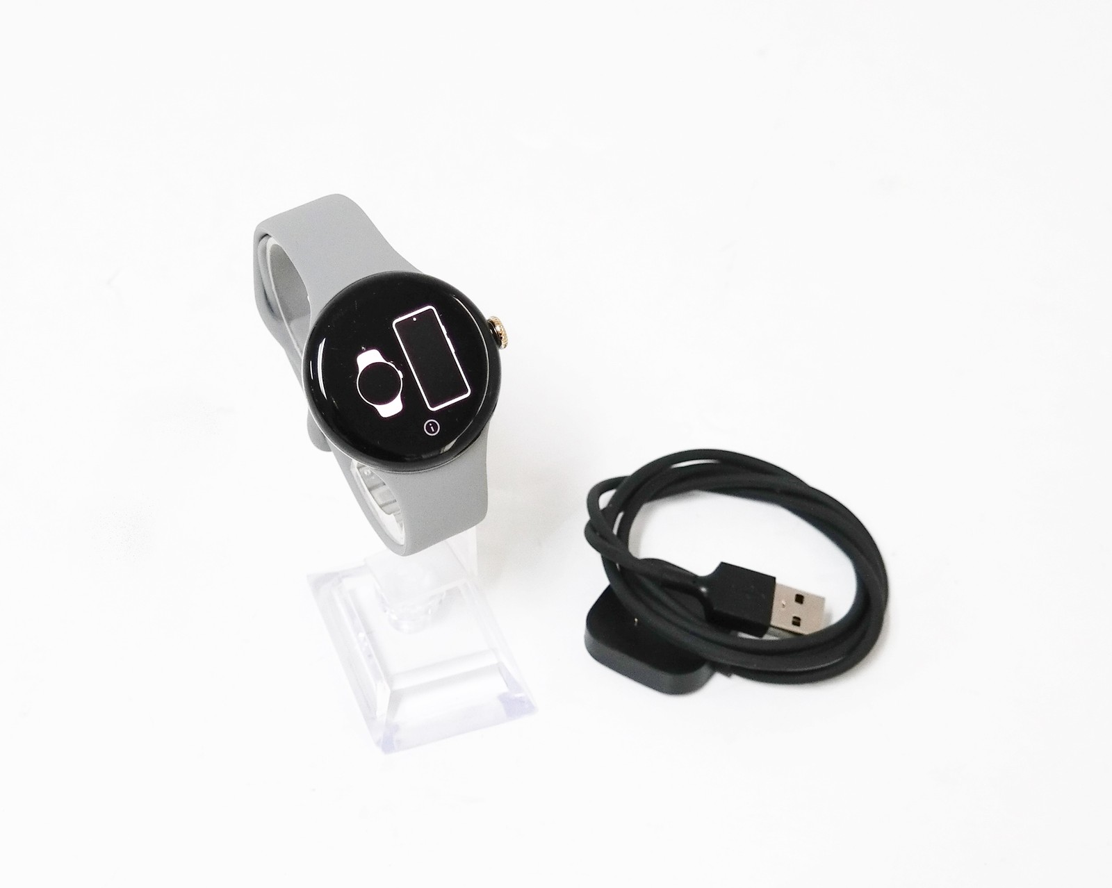 Google Pixel Watch 2 41mm Champagne Gold Case with Hazel Band GA05030-US L Size