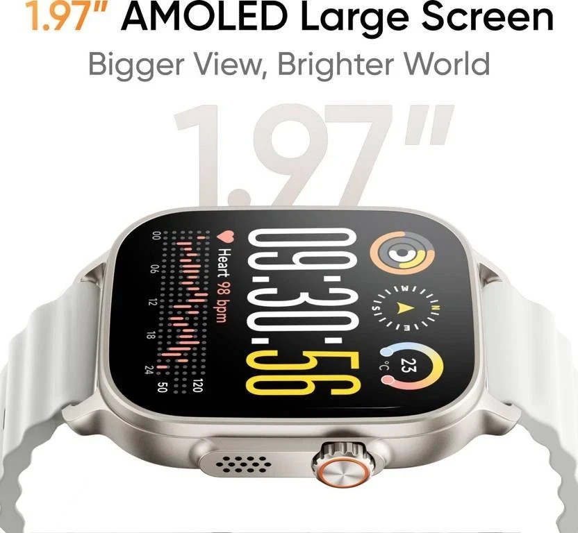 realme Watch 5, 1.97″ Black AMOLED, BT Calling,GPS,Compass, 20 Days Battery.
