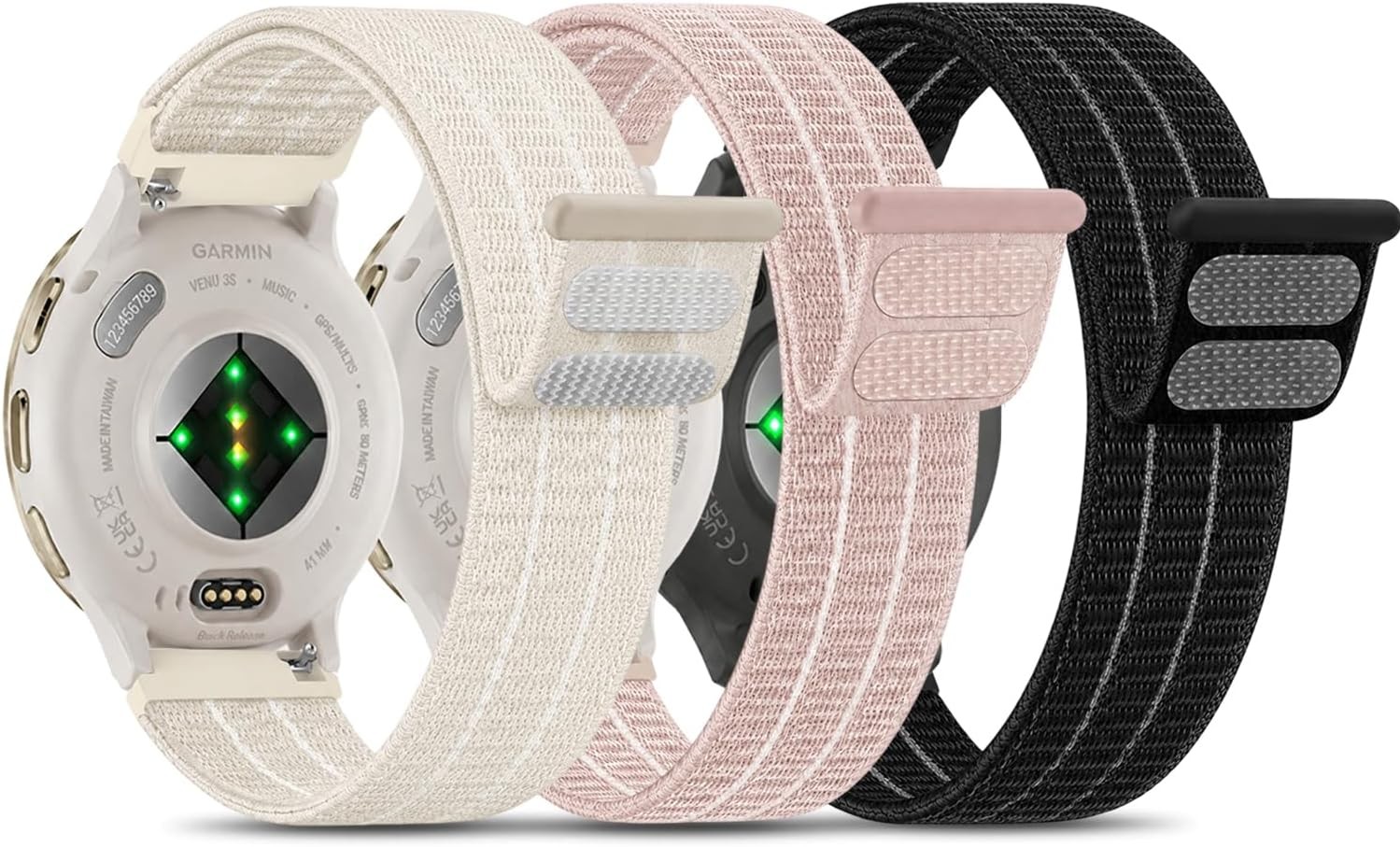 3 Pack Soft Nylon Sport Strap Case for Garmin Venu 3S/Venu 4/Forerunner 265S