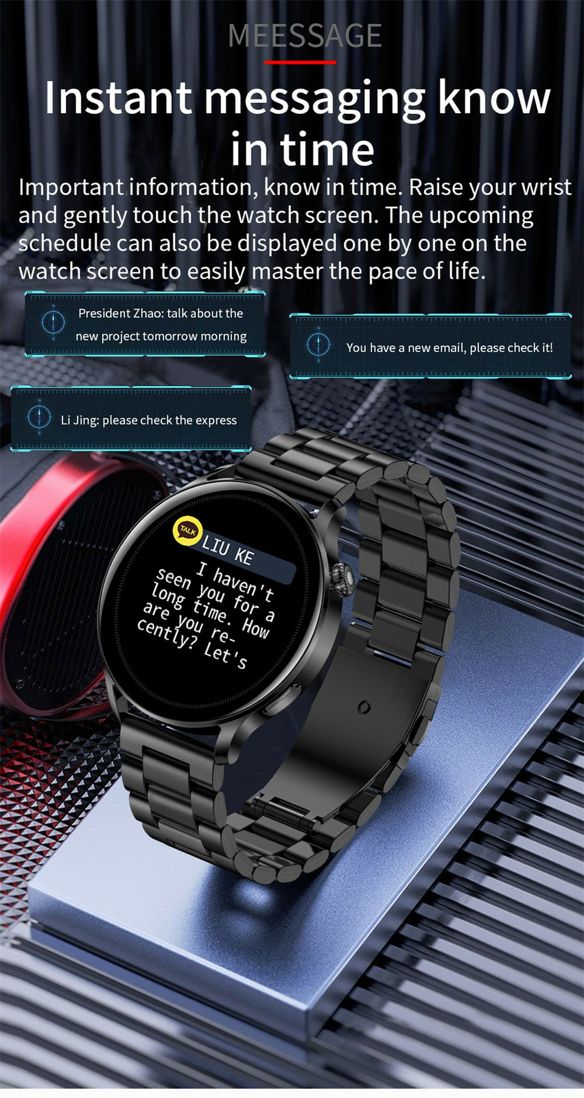 Smart Watch 1.28 inch Touch Screen Bluetooth Call Watch for Andorid IOS Phones
