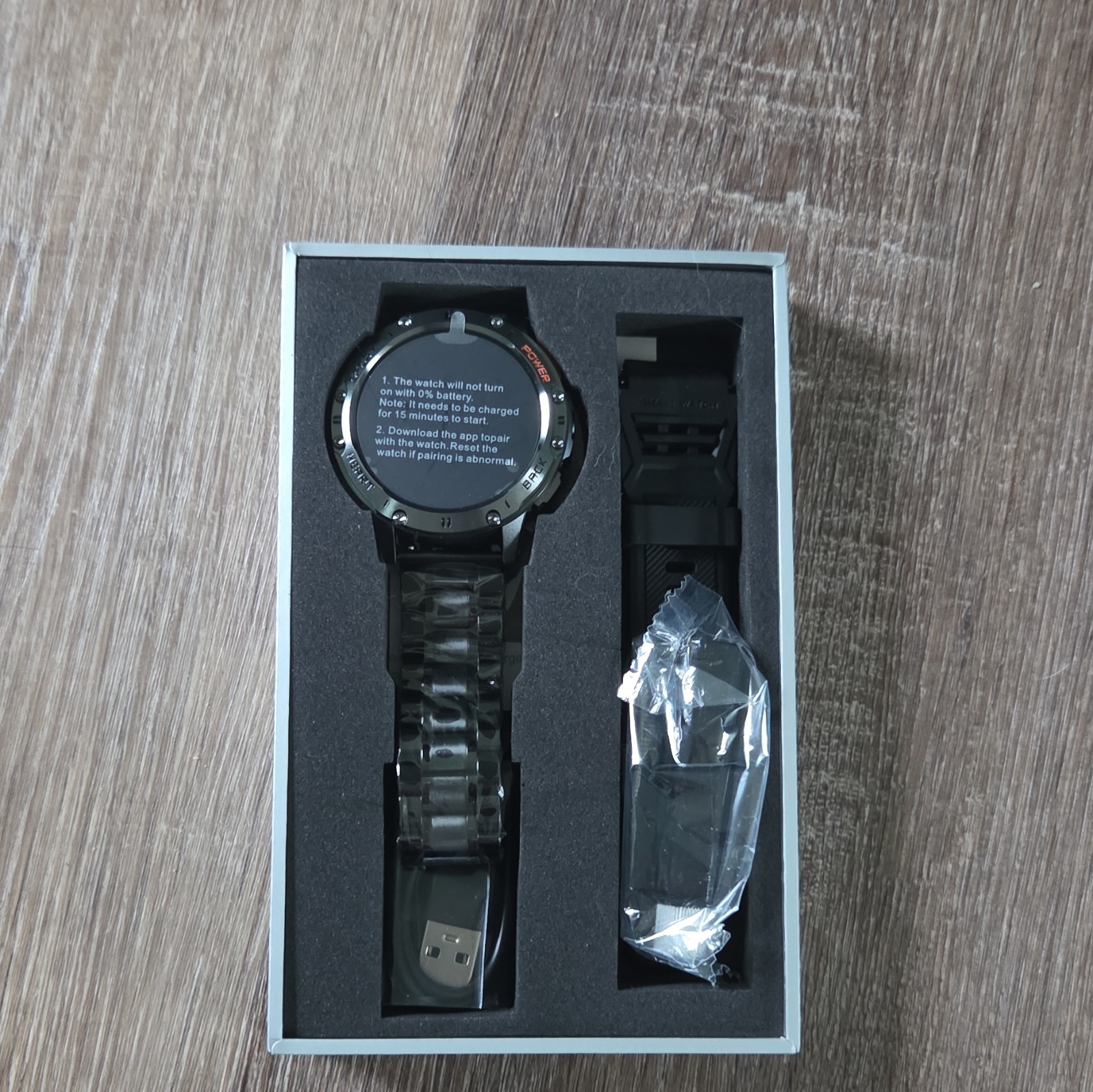 Sport Smart Watch AMOLED Display 1.43″ Fitness Tracker Black Silicone Band