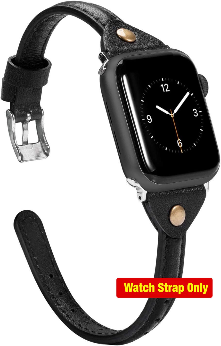 Slim Rivet Leather Strap Compatible with Apple Watch Series 11 42mm