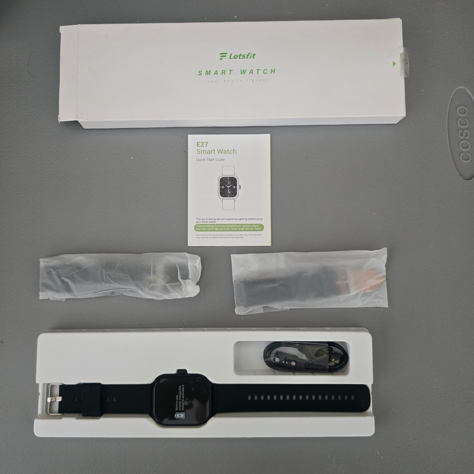 Letsfit E27 Smart Watch Health Tracker Black with Extra Bands E27 BKBK NEW OPEN