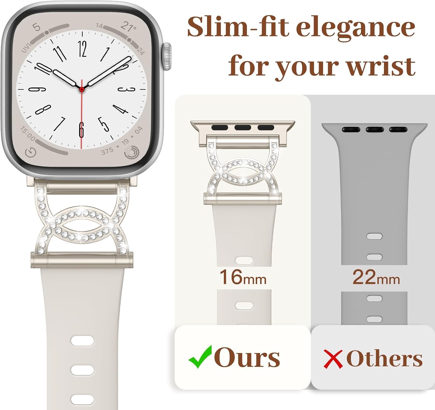 Case For Apple Watch 38mm 40mm 41mm 42mm 44mm 45mm 46mm 49mm, Slim Silicone Band