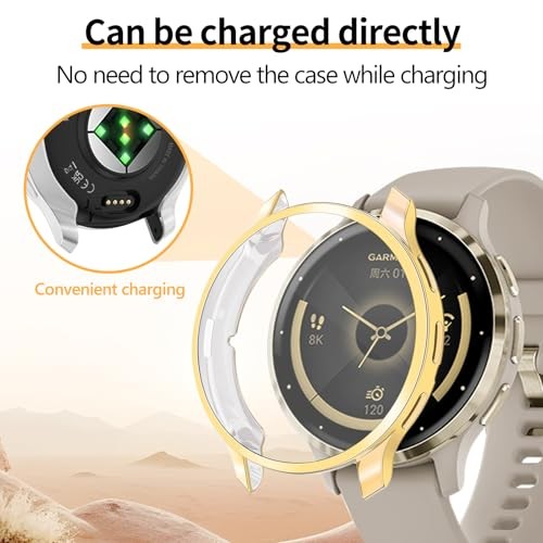 4 Pack for Garmin Venu 3s 41mm Screen Protector Case Soft TPU Bumper Full Covera