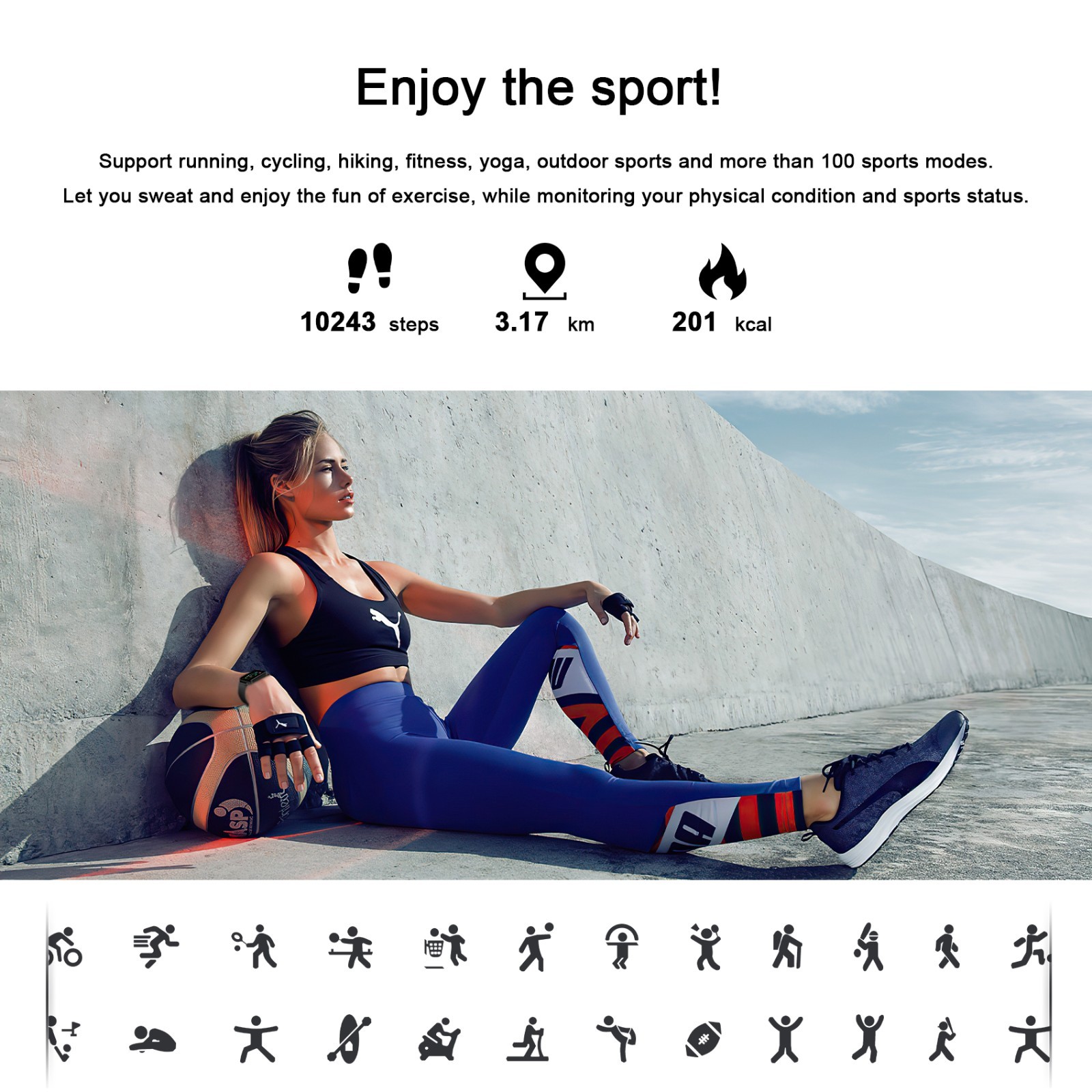 Smartwatch for Men/Women Bluetooth Compatible w/ iPhone Samsung Android Black