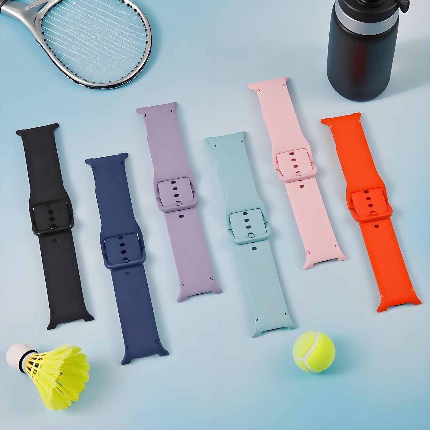 6 Pack Soft Silicone Strap Compatible with Samsung Galaxy Watch 9 40mm 44mm