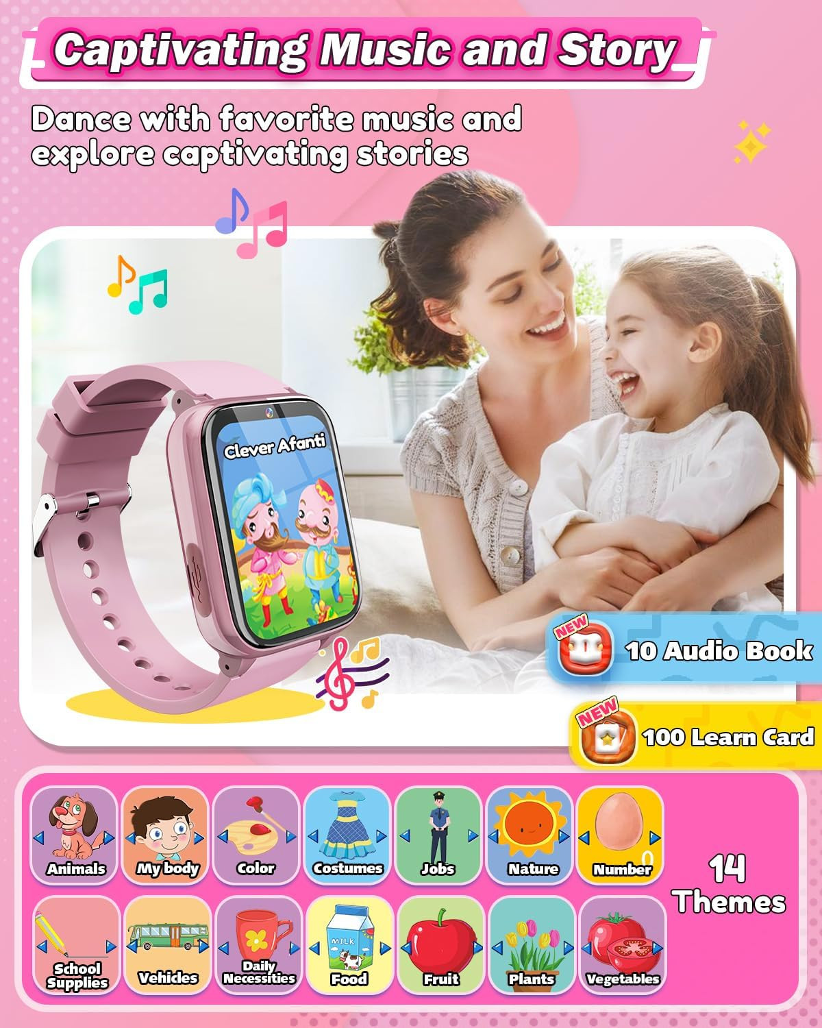 Reloj inteligente para ninas 6-10 anos con pantalla tactil camaras y juegos MP3
