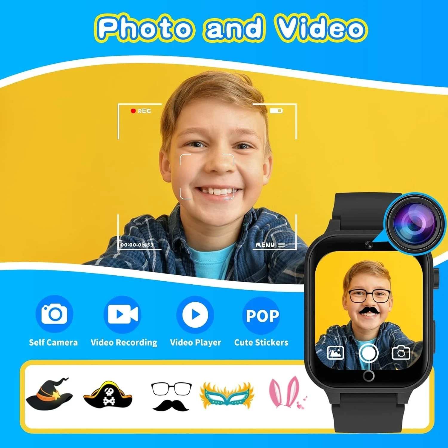 Smart Watch for Kids with 26 Puzzle Games HD Touchscreen Camera Video Music P…