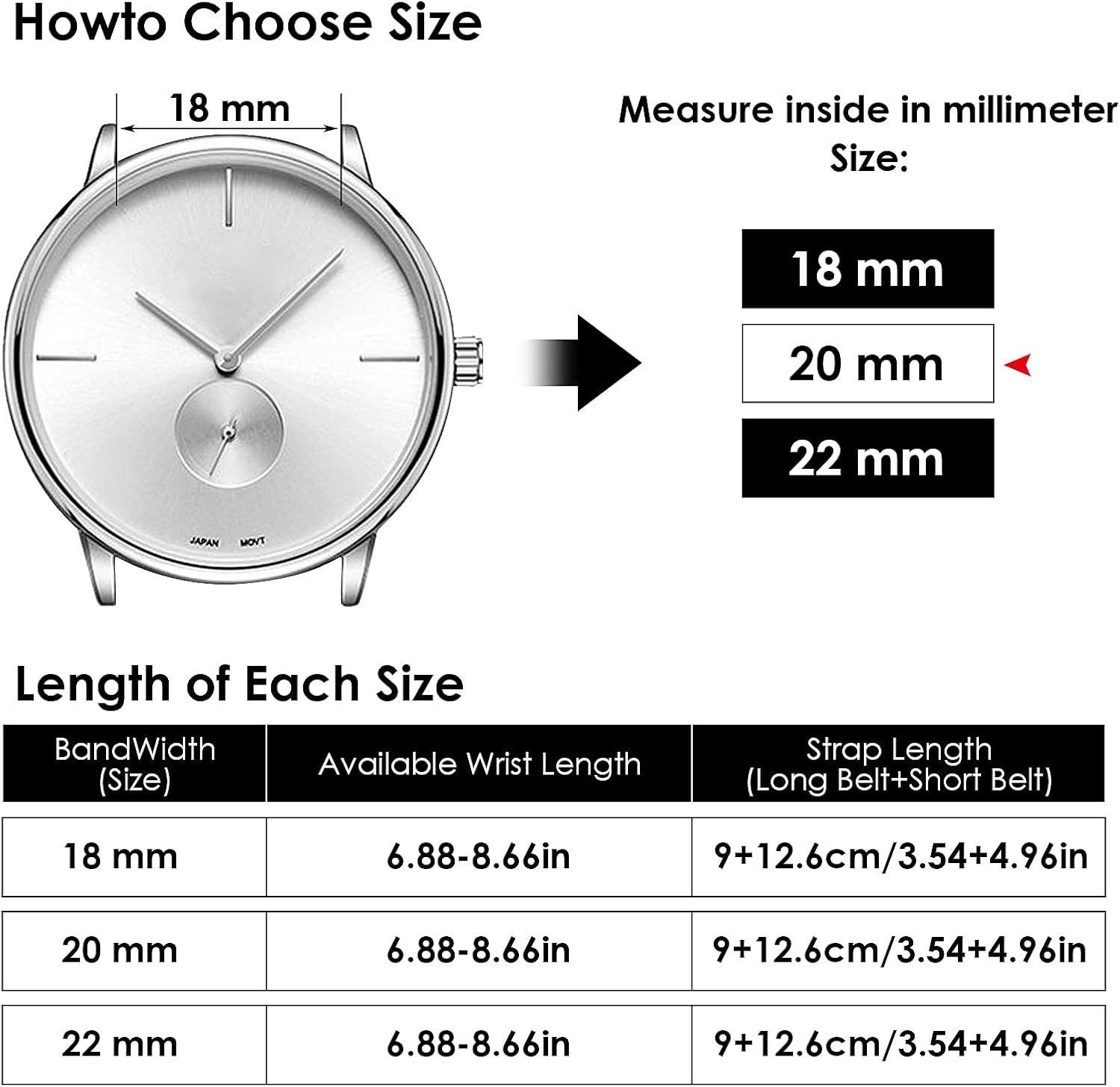Genuine Leather Watch Band Strap for Men and Women, Compatible with Various Watc