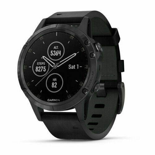 Garmin fenix 5 47mm Multisport GPS Fitness Silver Granite Blue Band 010-01688-01