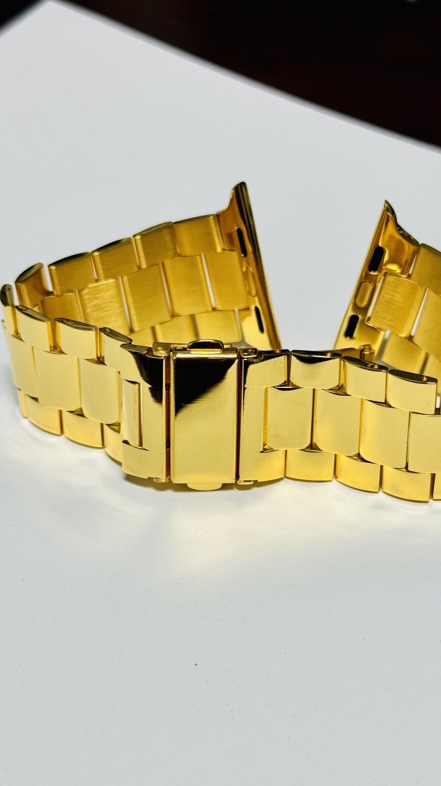 Custom 24K Gold Plated 45MM Apple Watch SERIES 7 Stainless Steel Polished Band