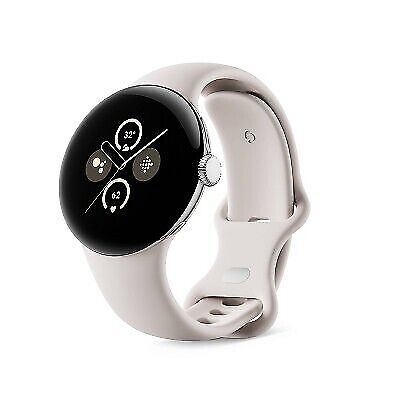 Google Pixel Watch 2 Polished Aluminum Active Band Smartwatch – Silver…