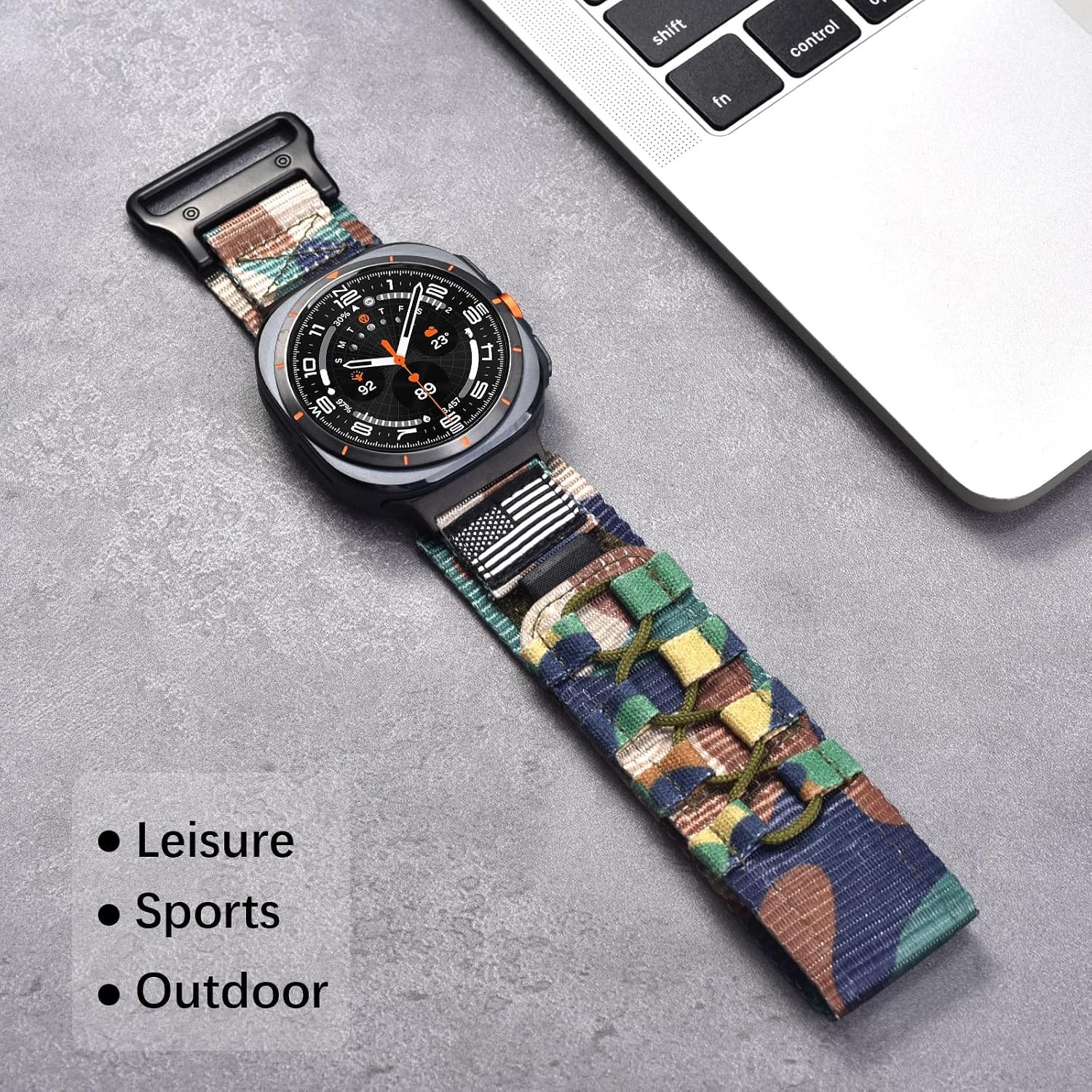 Rugged Nylon Woven Loop Sport Strap for Samsung Galaxy Watch Ultra 47mm