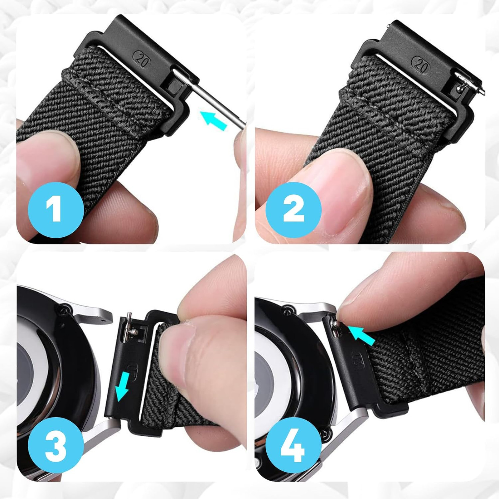 Stretchy Nylon Watch Band Compatible Spade Co Health Smartwatch 4 22mm
