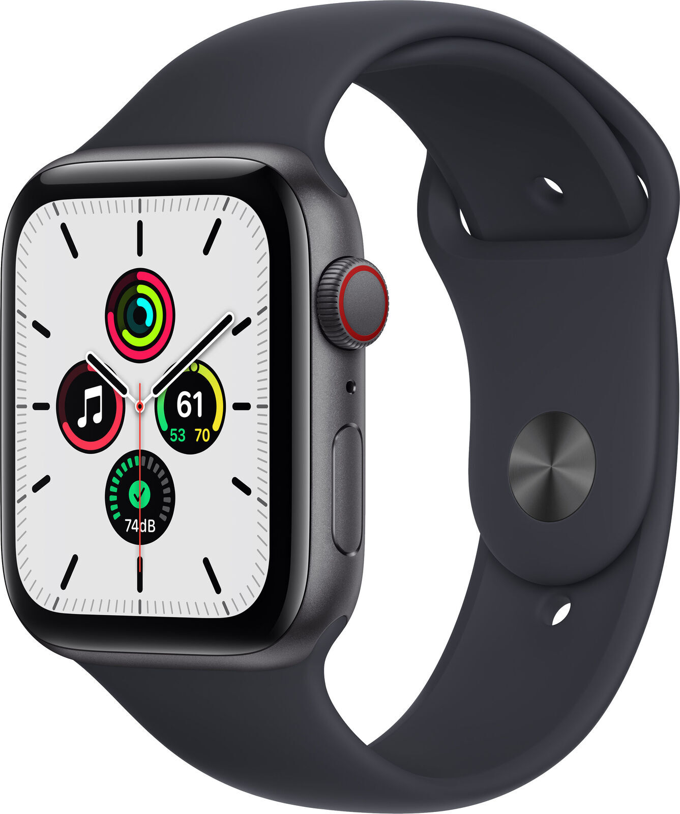 Apple Watch SE Cell 44mm Midnight Al – Midnight Sport Band M/L. Cellular/GPS