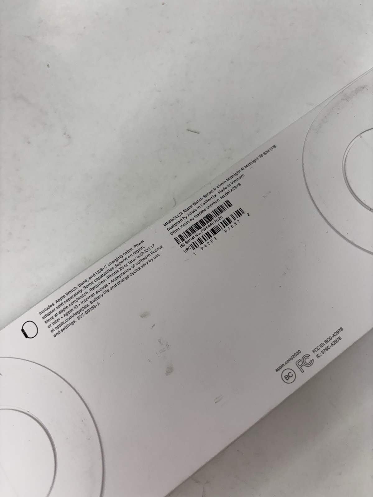 Apple Watch Series 9 Midnight 41mm w/Small Sport Band MR8W3LL/A A2978 Sealed