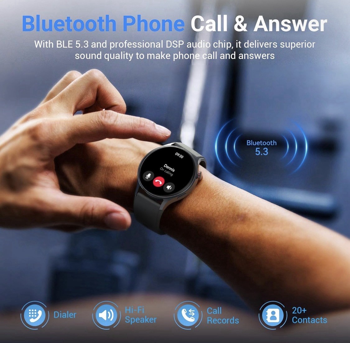 AR-01 Smart Watch 43mm 1.32″ AMOLED Bluetooth Call & Answer 3ATM Black