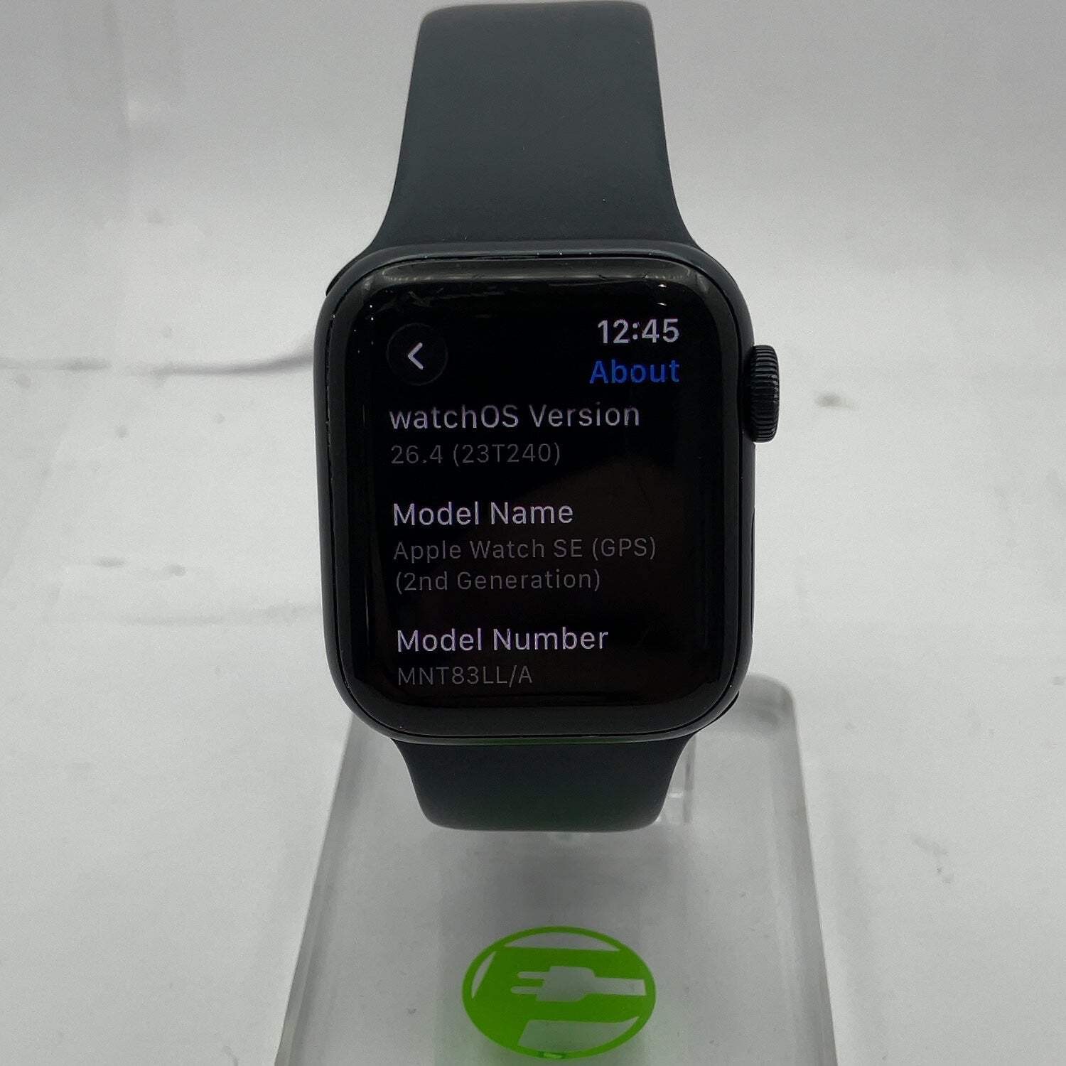 GPS Only Apple Watch SE 2nd Gen 40MM Midnight Aluminum Blue Sport Band MNT83LL/A
