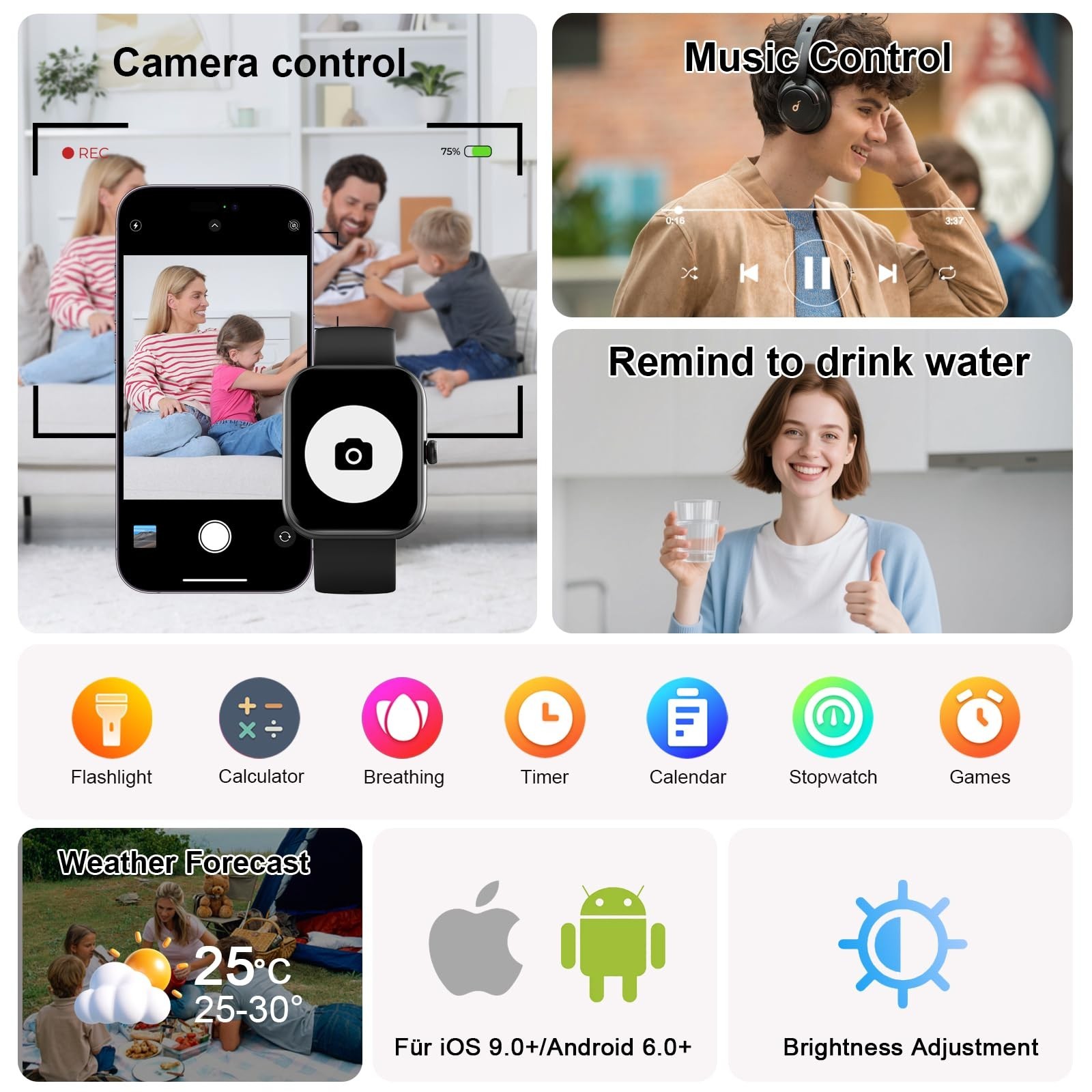 Smartwatch for iPhone & Android, Alexa Built-in, 1.91″ HD Fitness Tracker, IP68