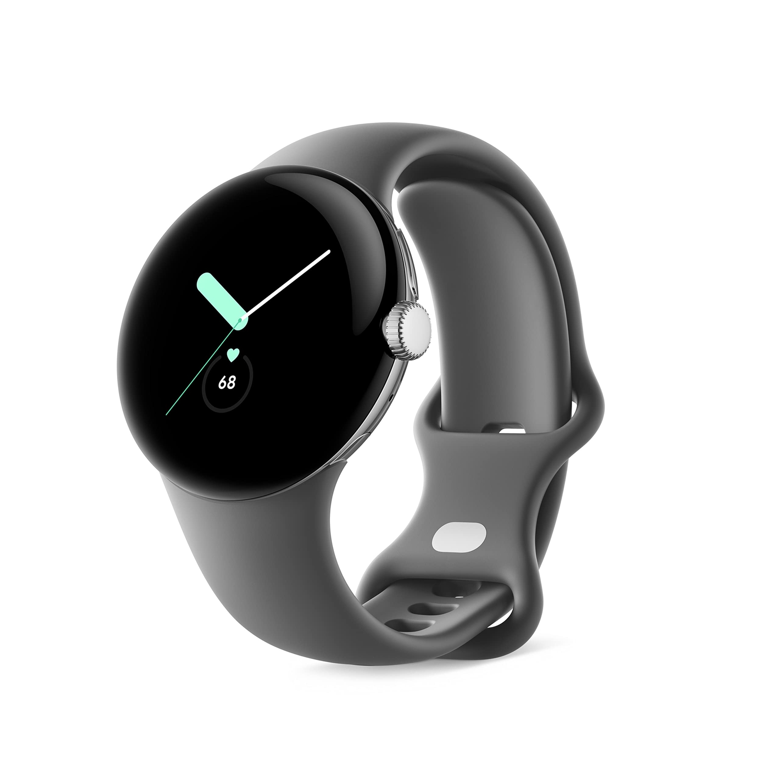 Google Pixel Watch (1st Gen) GWT9R (LTE + Wi-Fi) Silver Case, Charcoal Band 41mm
