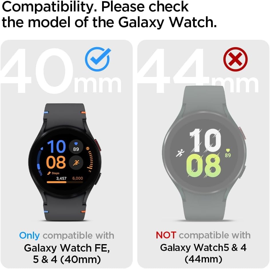 Samsung Galaxy Watch FE (2024) & 5 40mm Black Rugged Armor Pro Case