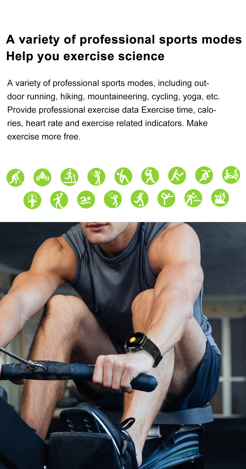 Bluetooth Smart Watch Earphones Touch Screen Waterproof Sports Fitness Tracker