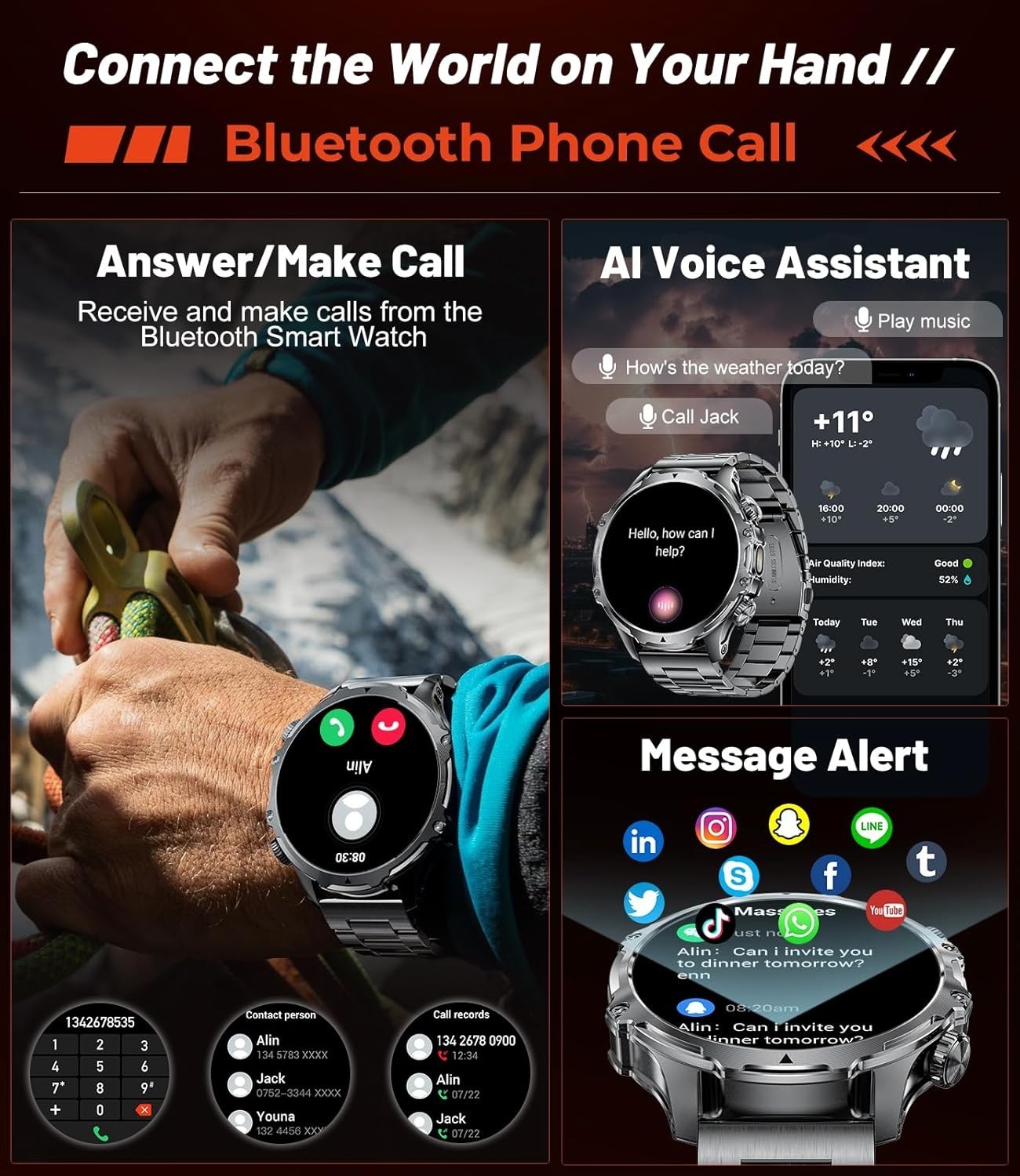 2025 Smart Watch For Men/Women, Waterproof Smartwatch Bluetooth Samsung