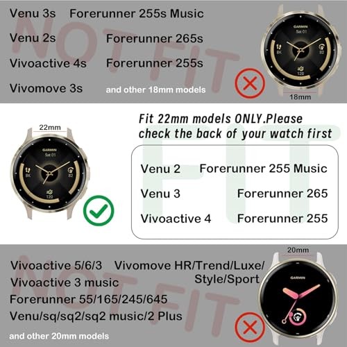 1 Pack Nylon Strap Compatible with Garmin Venu 3/4 45mm and Forerunner 265/255 W