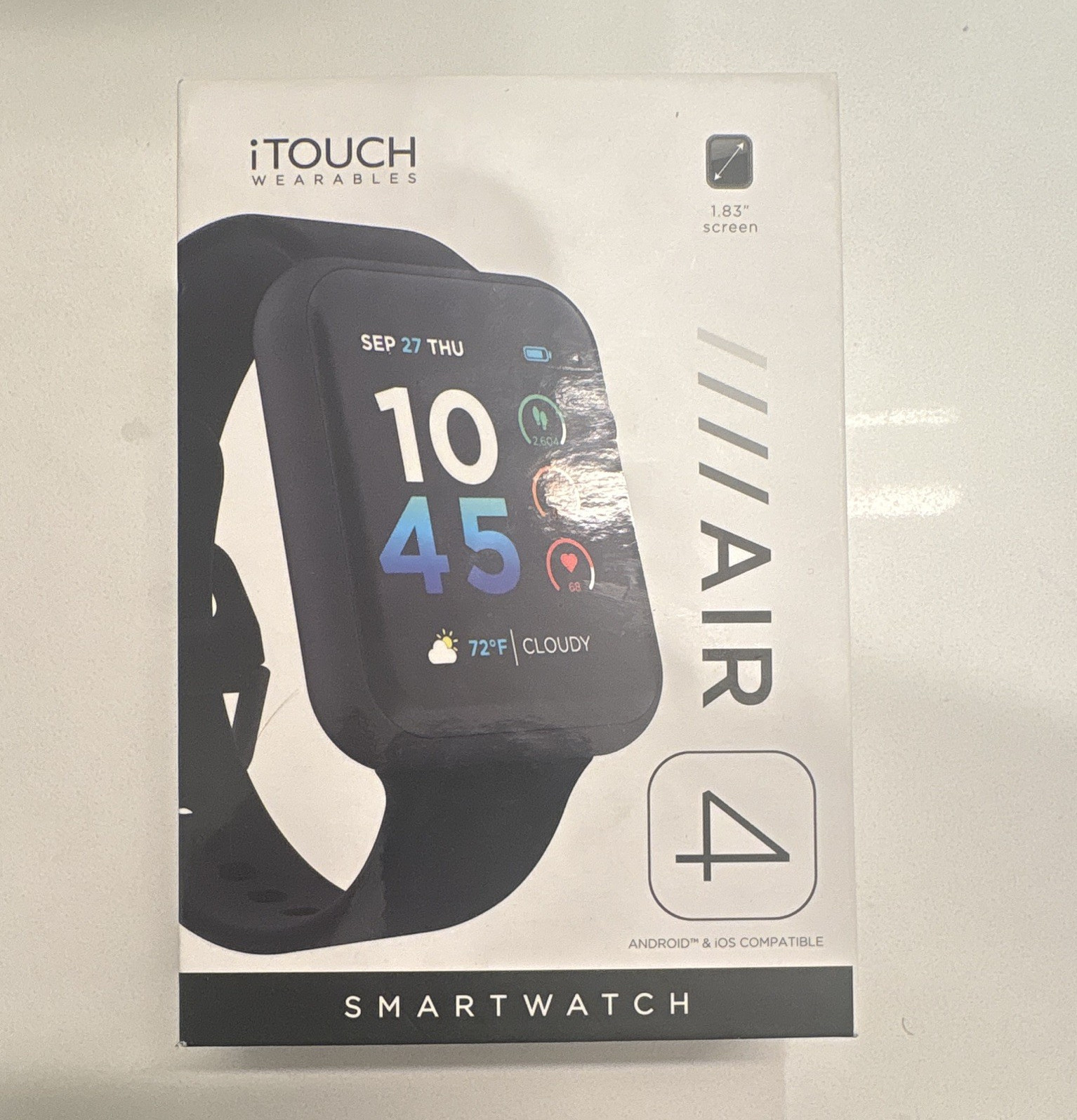 iTouch Wearables Air 4 Smartwatch 1.83in Black, Android/iOS, HR, Tracker
