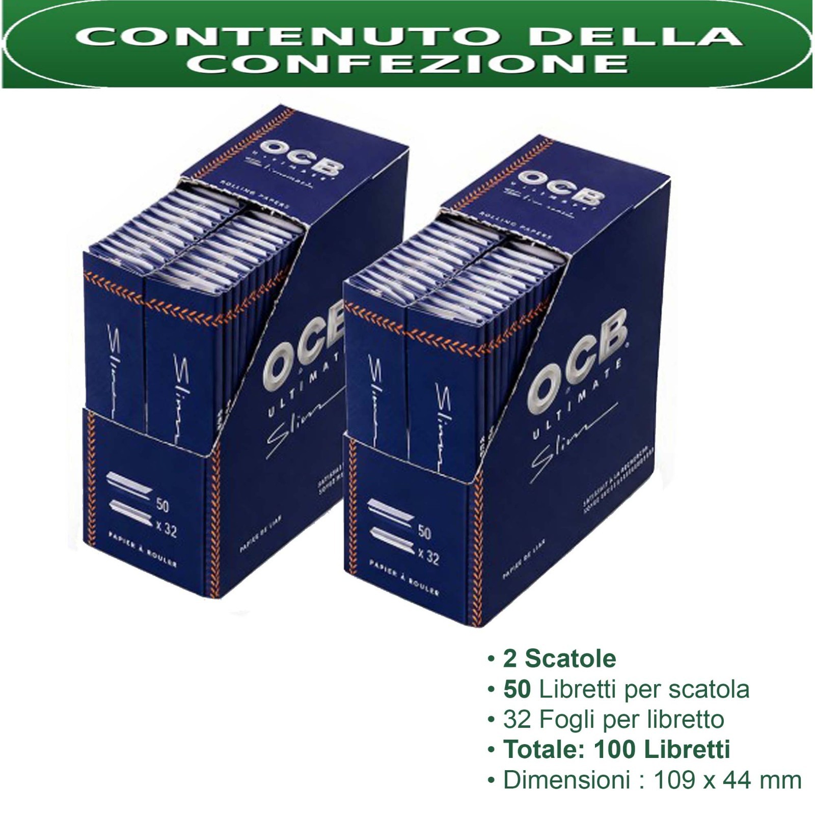 Cartine OCB King Size Slim Lunghe 50 Libretti Scatola Originale