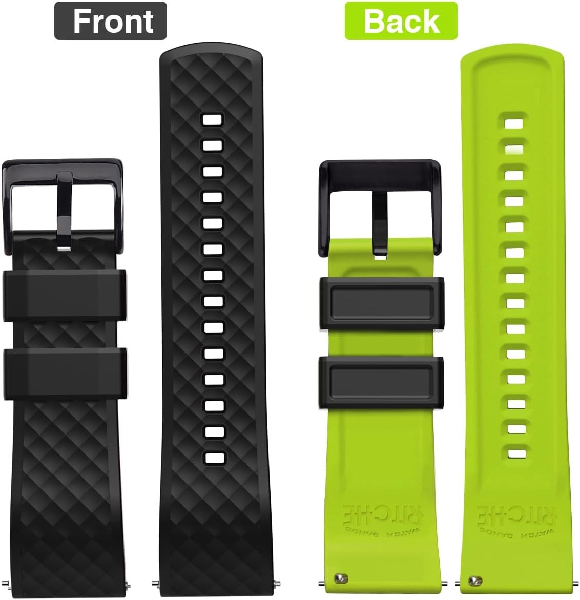 Silicone Watch Bands 18mm 20mm 22mm 24mm Quick Release Rubber Bands for Men
