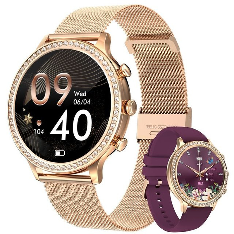 Fashionable Women Sports Waterproof Heart Rate Bluetooth IOS Android Smartwatch