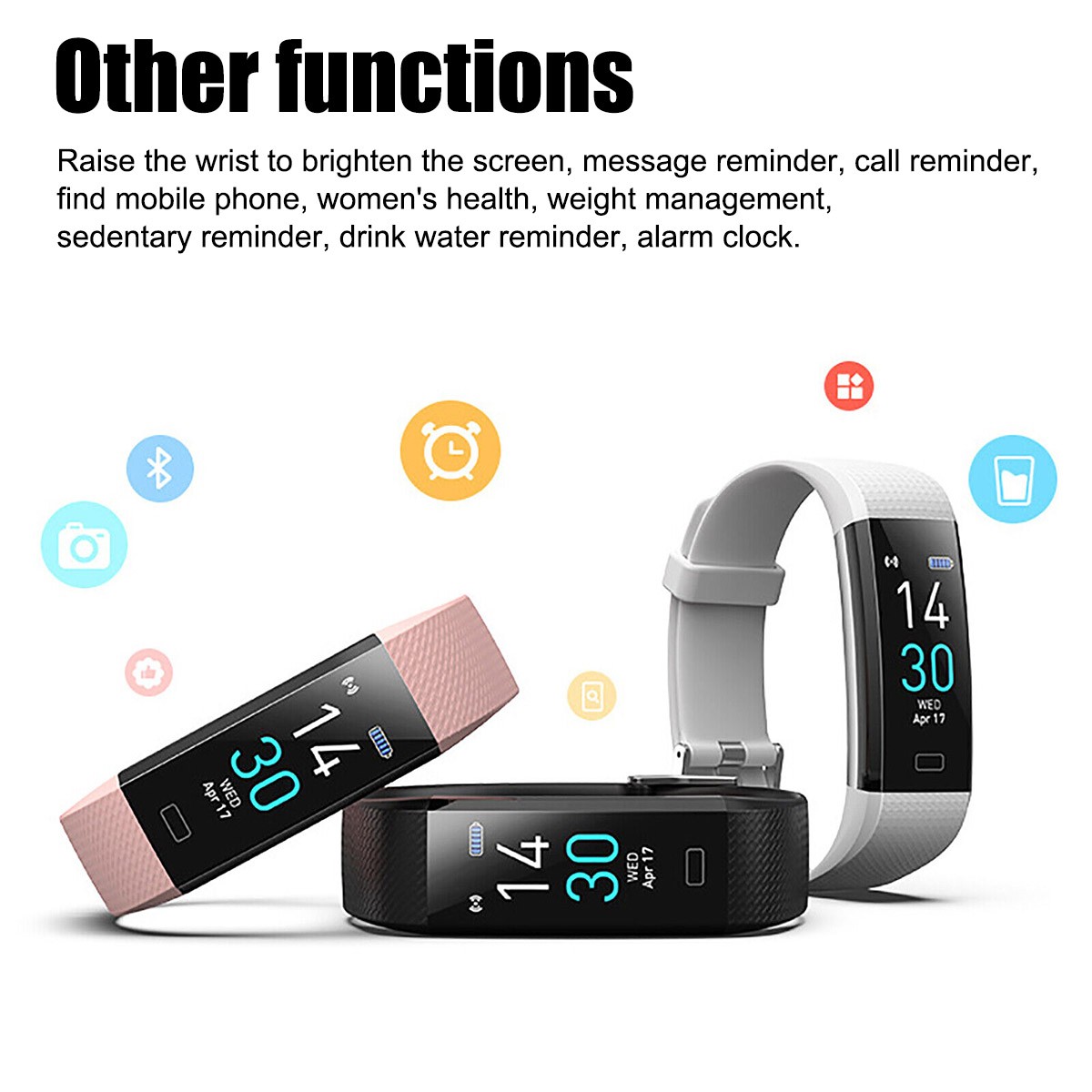 Smart Watch w/Heart Rate Oxygen Blood Pressure Fitness Tracker Activity Sport US