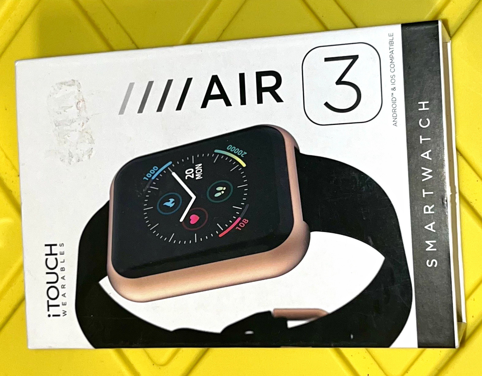 iTOUCH Wearables Air 3 Smartwatch Heart Rate, Tracker, Notifs Rose/Black(I)