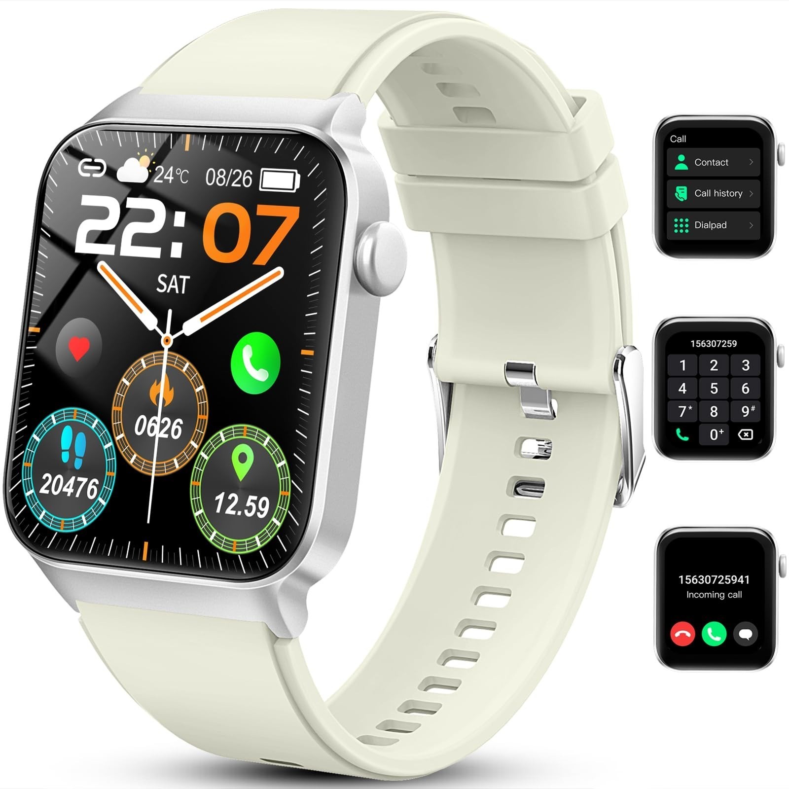 Smart Watch for Women (Answer/Make Call), 1.91″HD Smartwatch with Heart Rate/Sle