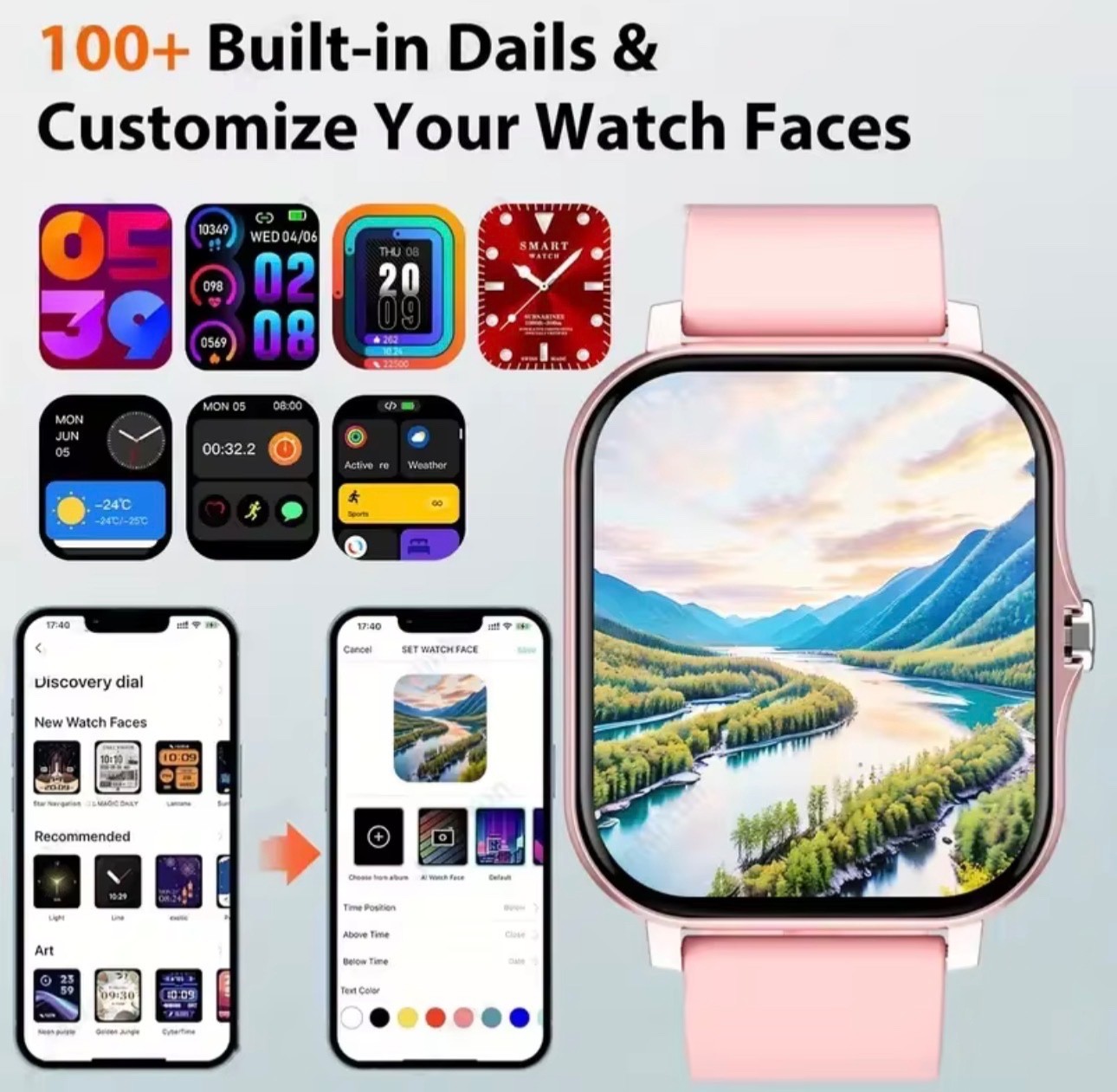 Smart Watch Bluetooth Calling Blood Oxygen Heart Rate Monitor Men Women
