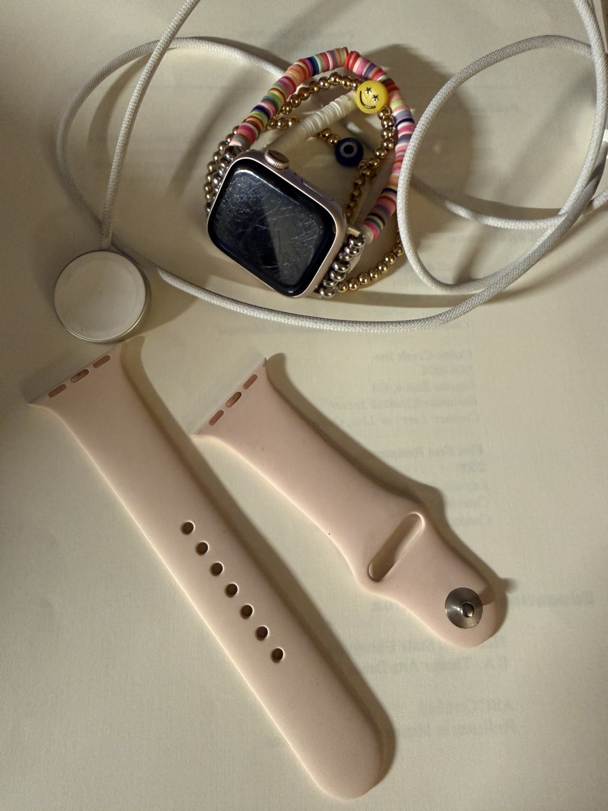 Apple Watch Series 9 LTE 41MM Pink Scratched Face but works great Unlocked
