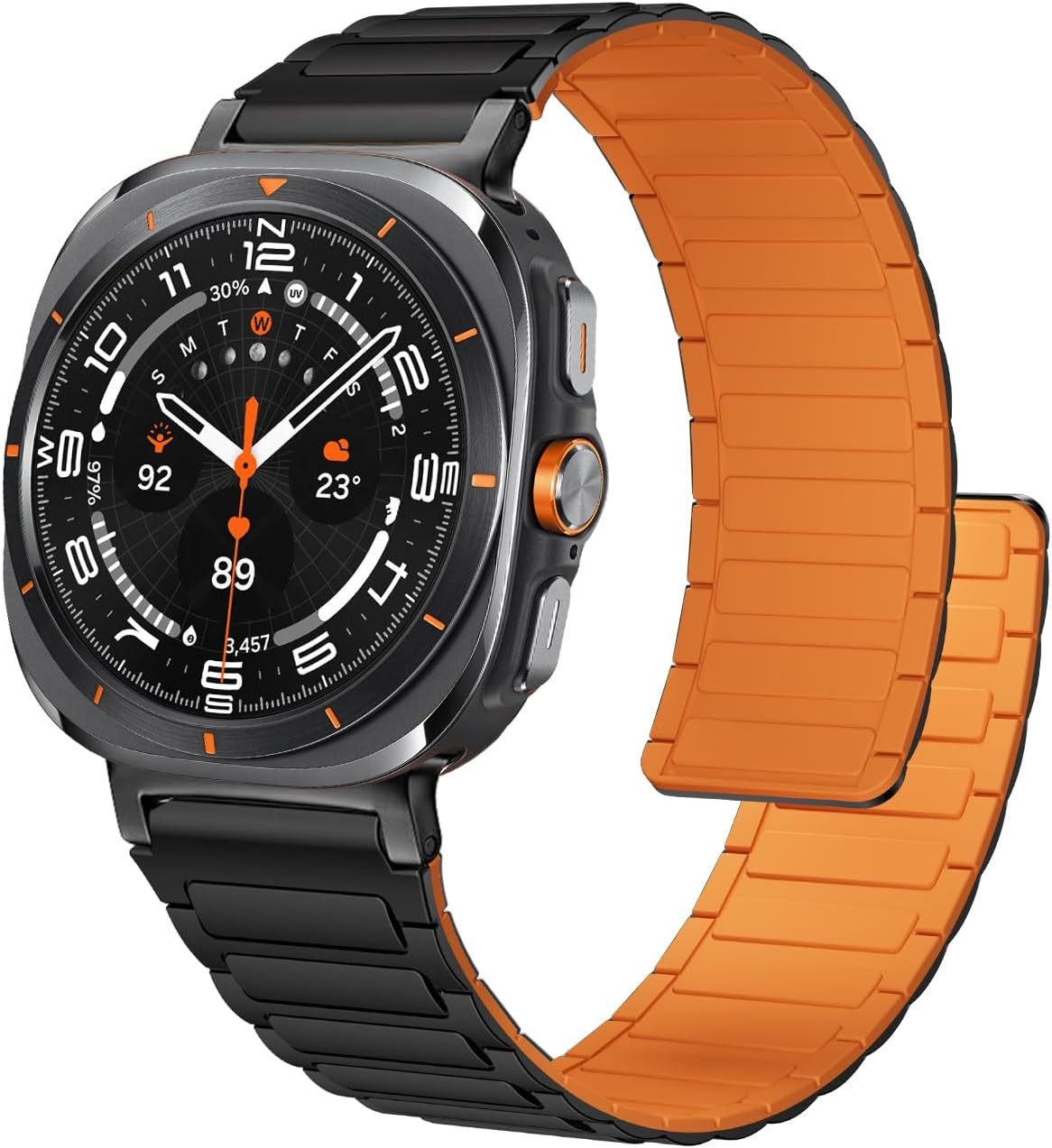 Silicone Magnetic Band for Samsung Galaxy Watch 7 Ultra 47mm, No Gap Design