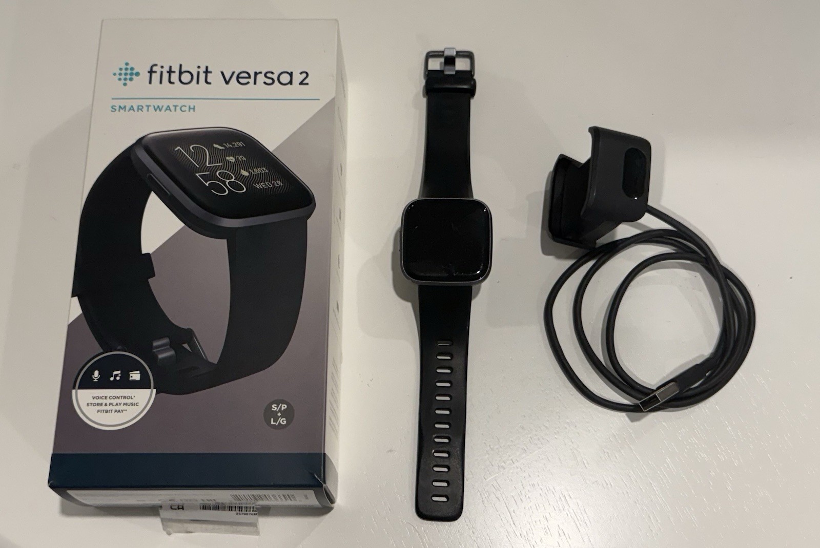 Fitbit Versa 2 – Health & Fitness Smart Watch Black Band FB507