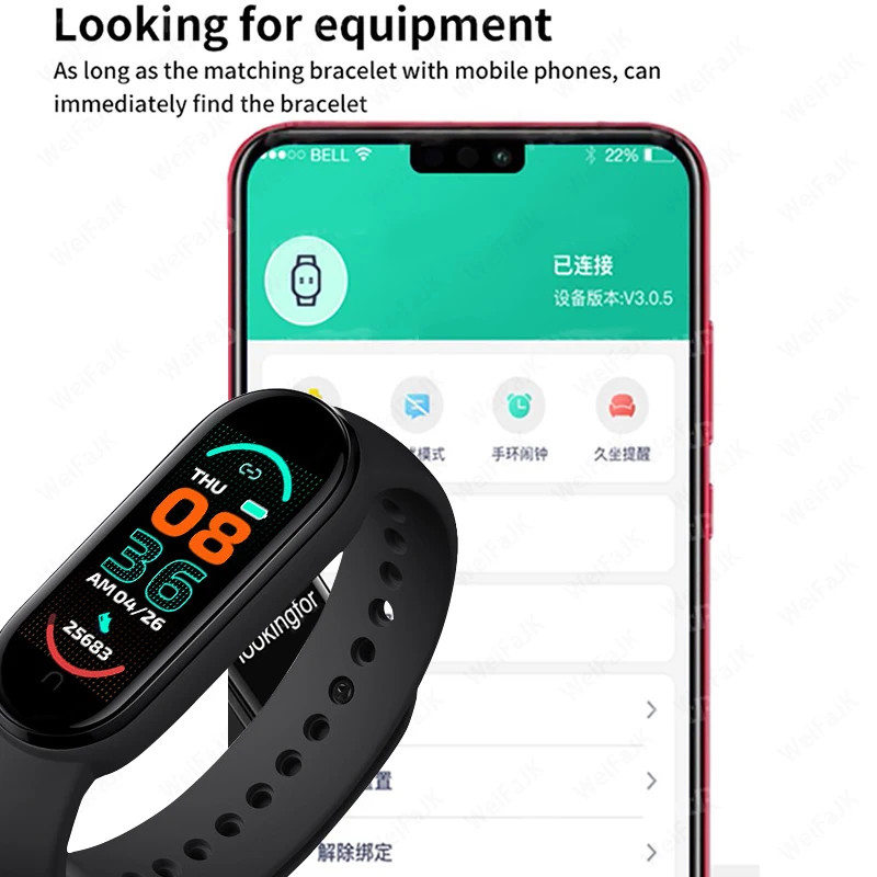 M6 Smart Watch Men Women Fitness Smart Bracelet Sports Band Heart Rate Blood