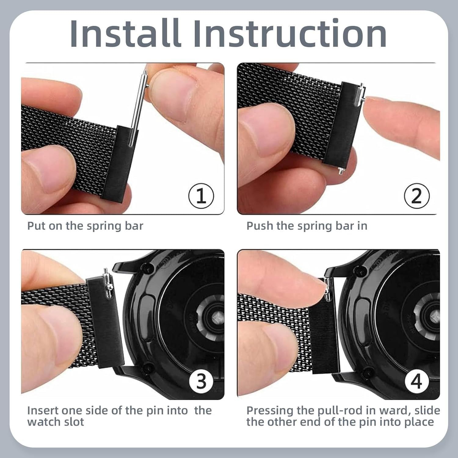 18mm Metal Strap Compatible with Garmin Vivoactive 5/6 Watch Band, Quick Release